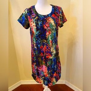 Multicolored Festive Plant Lady Shift Dress